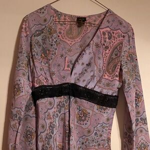Vintage "Plenty by Tracy Reese Silk Paisley Dress Lilac Color